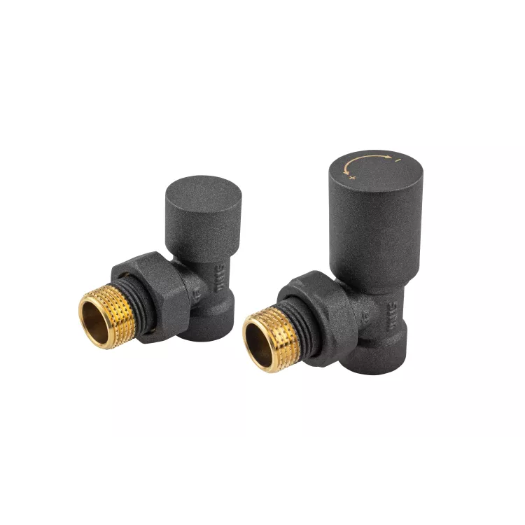 KFA Armatura zestaw grzejnikowy, kątowy Komfort PRO, GRAFITOWY 758-130-61-BL