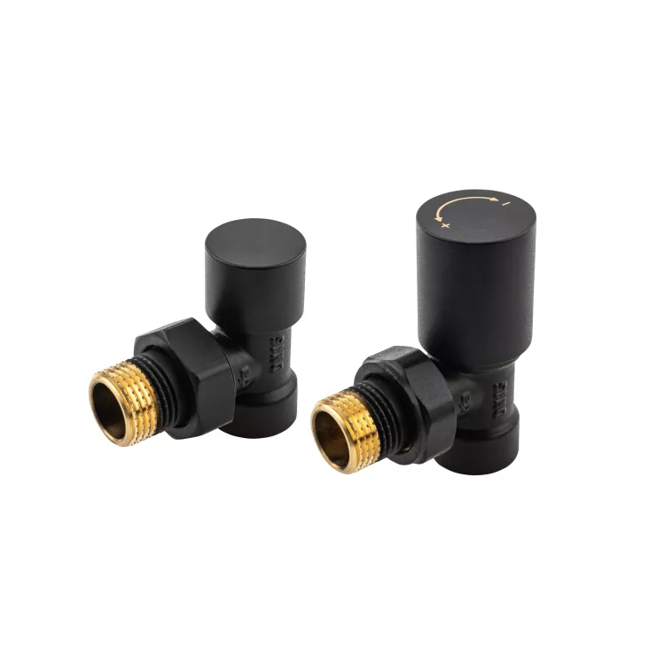 KFA Armatura zestaw grzejnikowy, kątowy Komfort PRO, CZARNY 758-130-81-BL