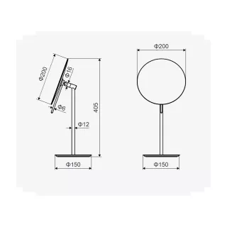 Excellent Rolo Lusterko stojące powiększające Czarne DOEX.1520BL