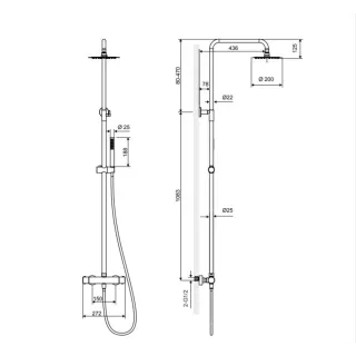 Excellent Termo Round Zestaw prysznicowy Chrom ARAC.SY.107CR