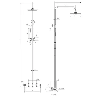 Excellent Pi Zestaw prysznicowy Natynkowy Rain Złoty AREX.1281GL