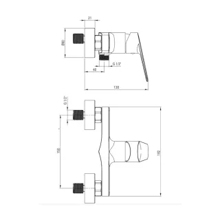 Deante Jasmin Bateria prysznicowa czarna