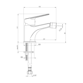 Deante Jasmin Bateria bidetowa czarny mat