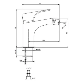 Deante Hiacynt Bateria bidetowa stojąca biała