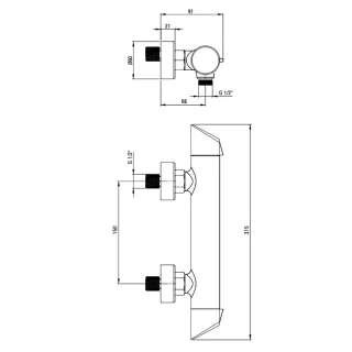 Deante Arnika Bateria prysznicowa ścienna titanium