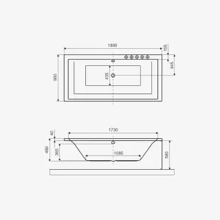 Excellent Crown Grand Wanna prostokątna 190x90 cm Biała WAEX.CRG19WH