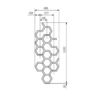 Terma Hex Grzejnik łazienkowy 122X48.6 cm heban