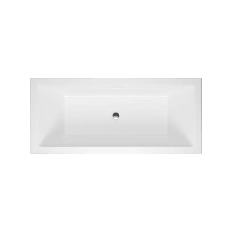 Excellent Heaven Slim Wanna prostokątna z przelewen chrom 180x80 cm Biała