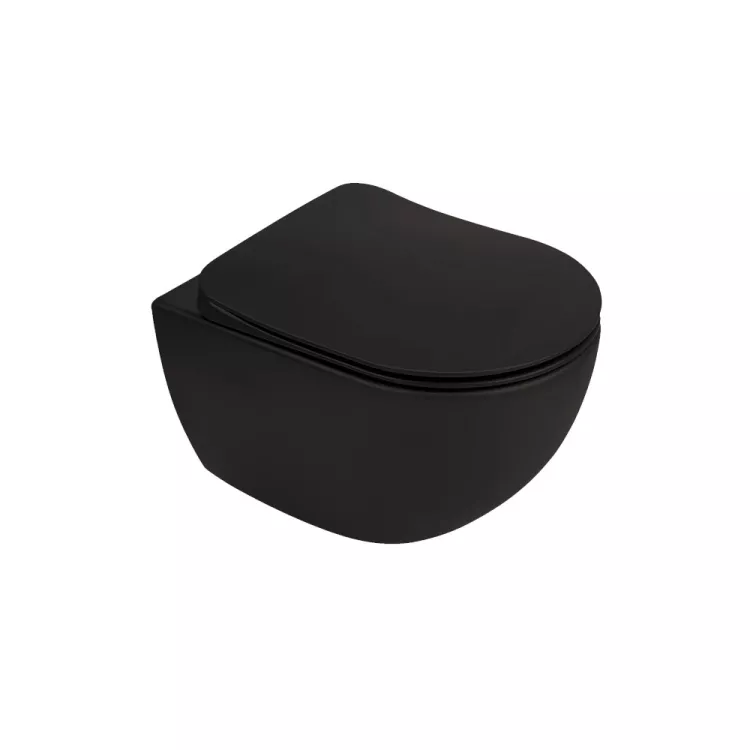 Deante Peonia Miska WC bezrantowa wisząca czarna