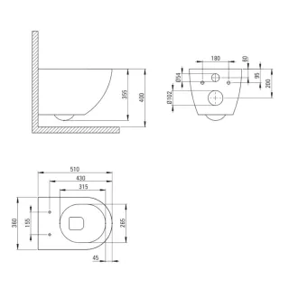 Deante Peonia Miska WC wisząca bezrantowa antracyt/titanium