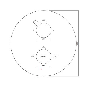 Omnires Y Termostatyczna bateria prysznicowo-wannowa podtynkowa, element natynkowy, czarny