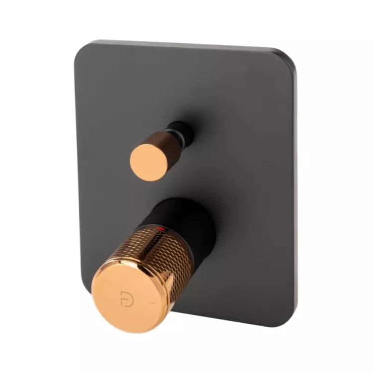 FDesign Ardesia Bateria prysznicowa podtynkowa Różowe Złoto/Czarna