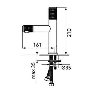 FDesign Ardesia bateria umywalkowa Rose Gold/Black Mat ARD-2-25