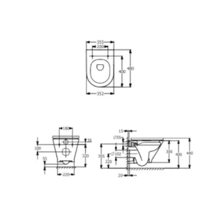 Roca Gap  Rimless Round Compacto Miska WC  48 cm+Deska Slim Wolnoopadająca