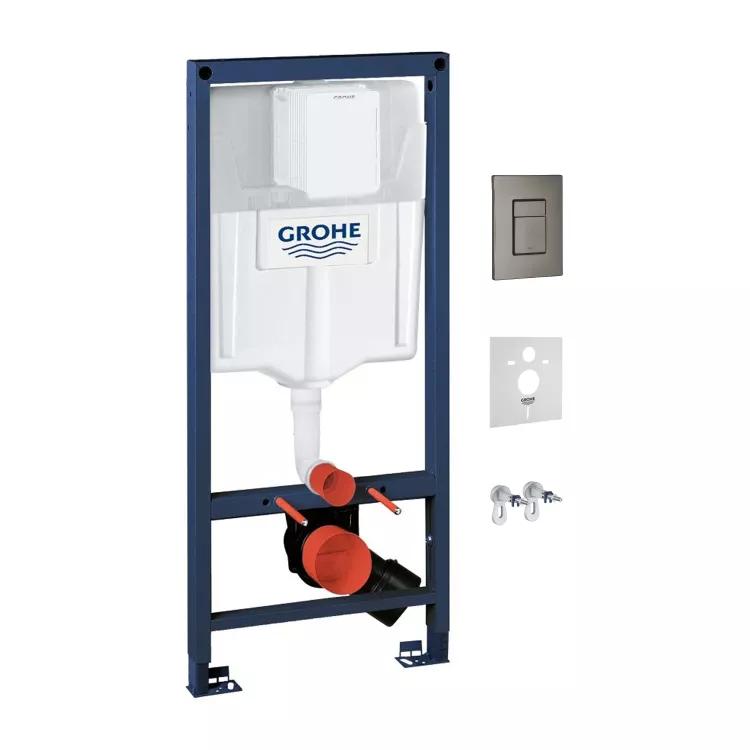 Omnires RAPID podtynkowy zestaw WC 4w1, grafit szczotkowany/antracyt, GROHE RAPIDSETGR