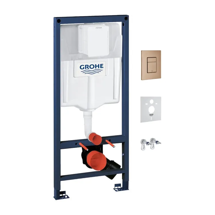 Omnires RAPID podtynkowy zestaw WC 4w1, miedź szczotkowana/miedź antyczna, GROHE RAPIDSETCPB Omnires RAPID podtynkowy zestaw WC 4w1, miedź szczotkowana/miedź antyczna, GROHE RAPIDSETCPB