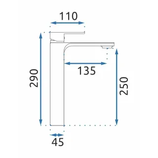 Rea BATERIA UMYWALKOWA MY1802-21B URBAN CZARNA WYSOKA REA-B9908