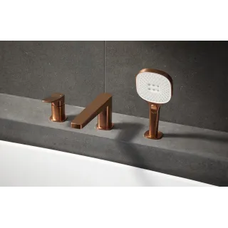 KFA Armatura MALAGA ROSE GOLD bateria wannowa 3-otworowa 4525-210-34