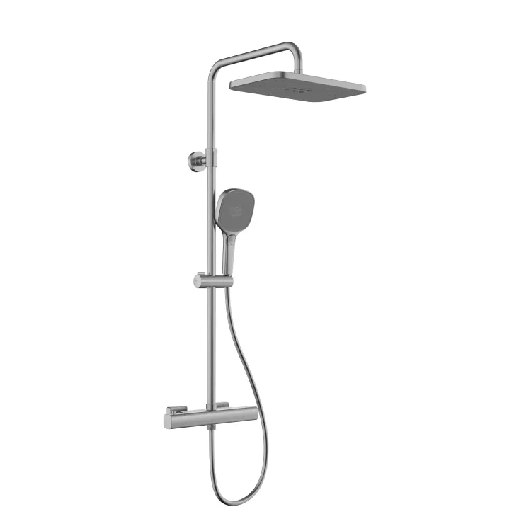 KFA Armatura MALAGA GUN METAL GREY deszczownia z baterią termostatyczną 5756-910-61