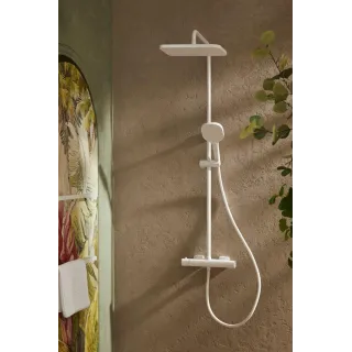 KFA Armatura MALAGA WHITE deszczownia z baterią termostatyczną 5756-910-44