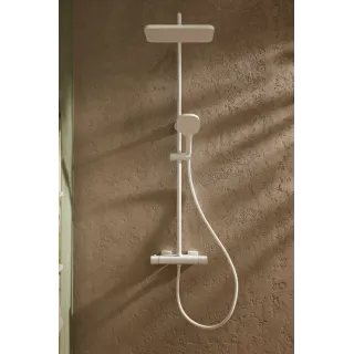 KFA Armatura MALAGA WHITE deszczownia z baterią termostatyczną 5756-910-44