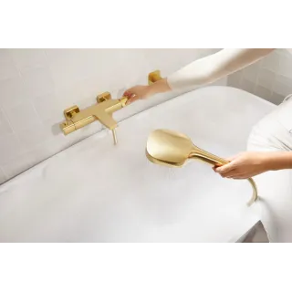 KFA Armatura MALAGA BRUSHED LIGHT GOLD deszczownia z baterią termostatyczną 5756-910-31