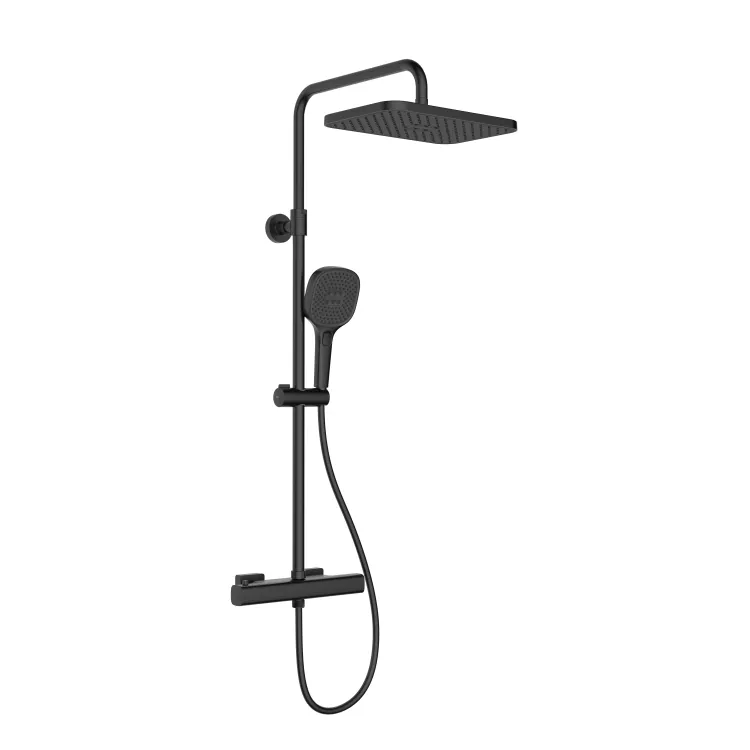 KFA Armatura MALAGA BLACK deszczownia z baterią termostatyczną 5756-910-81