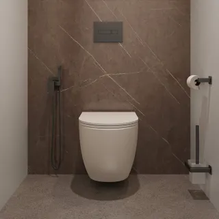 Omnires PARMA system bidetowy podtynkowy, grafit szczotkowany SYSPMBI2GR