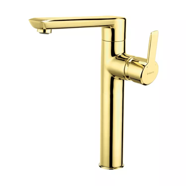 Deante Arnika Bateria umywalkowa stojąca wysoka Złota