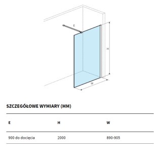 Excellent Vidoq Ścianka prysznicowa 90x200 cm Chrom KAEX.1506.900.LP.CR