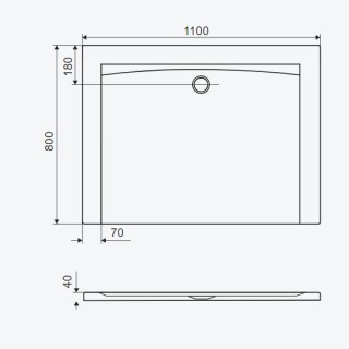 Excellent Forma Brodzik prostokątny 110x80x4cm biały połysk BREX.FOR118WHN