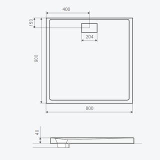 Excellent Zero Brodzik Prostokątny 80x90x4cm biały BREX.1203.080.090.WHN