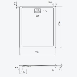 Excellent Lavano Brodzik prostokątny kompozytowy 100x80cm beton BREX.1103.100.080.CON