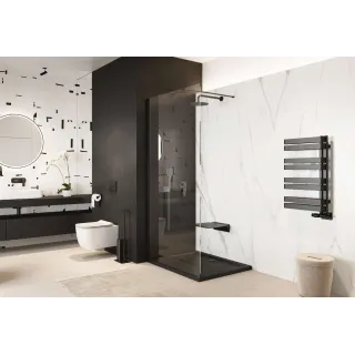 Excellent Vidoq walk-in ścianka prysznicowa prosta 120x200 cm, powłoka Clean Control, czarny mat KAEX.1506.1200.LP.BL