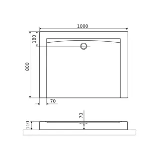 Excellent Forma Compact X brodzik prostokątny 100x80 cm struktura, wysoki, czarny mat BREX.1403.100.080.BLC
