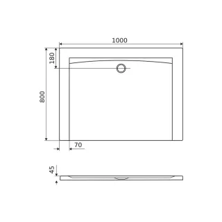 Excellent Forma X brodzik prostokątny 100x80 cm struktura, niski, czarny mat BREX.1403.100.080.BLN