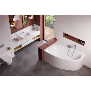 Excellent Kameleon wanna narożna 170x110 cm lewa, bialy połysk WAEX.KML17WH