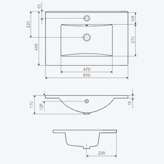 Excellent As Umywalka meblowa 80x46,5cm prostokątna z otworem na baterię biały połysk CEEX.3617.800.WH