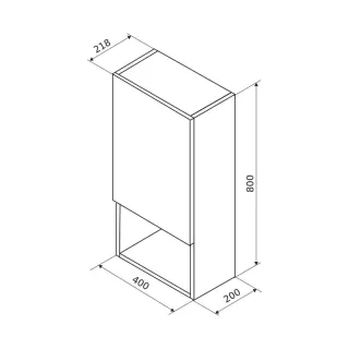 Excellent Tuto szafka wisząca wnękowa z frontem prawa 40x80 cm, dąb/szary MLEX.0107.400.BLGR