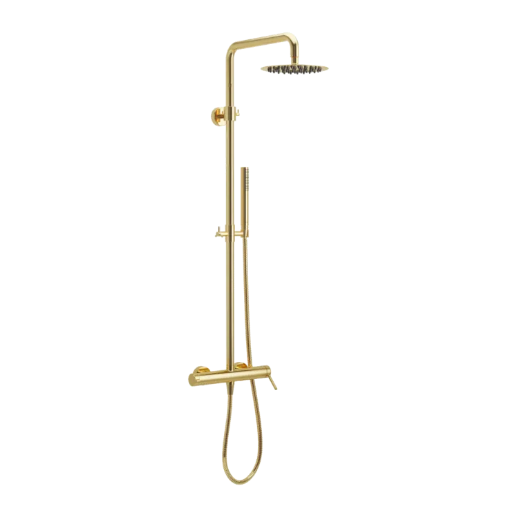 Excellent PI zestaw prysznicowy ścienny z deszczownicą 20 cm, złoty połysk AREX.1281GL