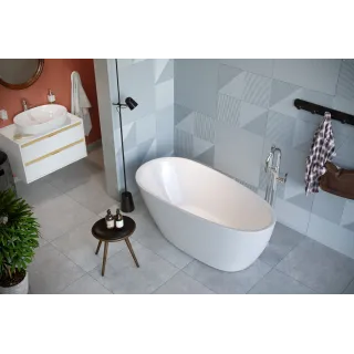 Excellent Olia 2.0 wanna owalna 160x75 cm wolnostojąca, biały połysk WAEX.OLI2.16WH