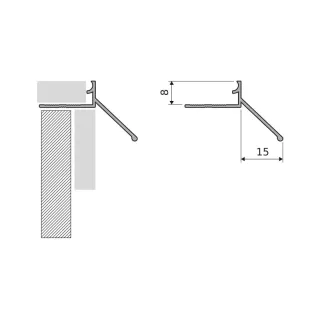 Excellent Profil K okapowy 8 mm, szerokość 15 mm długość 250 cm, aluminiowy, anodowany czarny mat LIPBAOKEPCZ.250