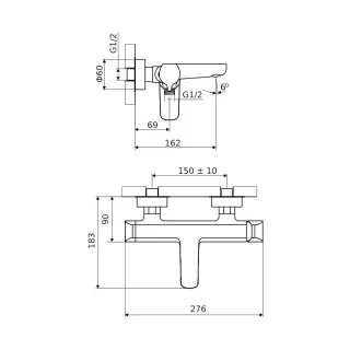 Excellent Clever 2.0 bateria wannowo-prysznicowa, czarny soft AREX.4105BS