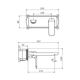 Excellent Clever 2.0 bateria umywalkowa podtynkowa komplet, czarny soft AREX.4115BS