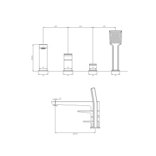 Omnires Parma Bateria wannowa 4-otworowa Chrom PM7432CR