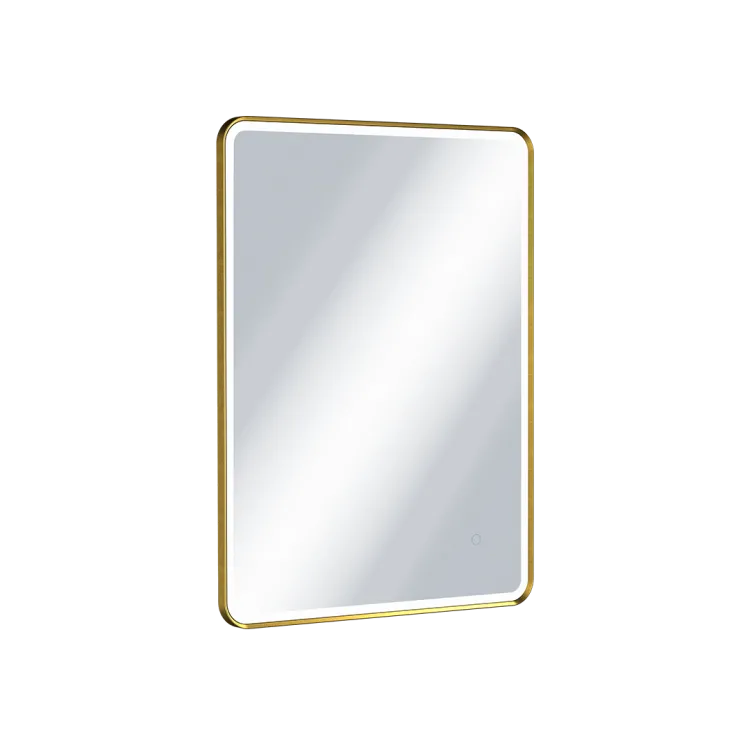 Excellent Corido lustro łazienkowe 80x60 cm prostokątne, oświetlenie LED mata grzewcza, złoty szczotkowany DOEX.CO080.060.GB Excellent Corido lustro łazienkowe 80x60 cm prostokątne, oświetlenie LED mata grzewcza, złoty szczotkowany DOEX.CO080.060.GB