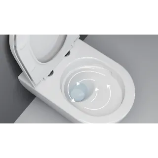 Excellent Stellar miska WC 53,5 cm wisząca bezrantowa, z deską wolnoopadającą, system spłukiwania Spin 360, biały połysk CENL.66