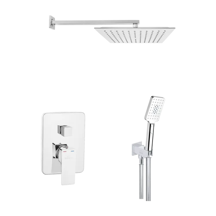 Invena Zestaw podtynkowy z baterią podtynkową 2-funkcyjną Nyks chrom BS-28-0K2-A