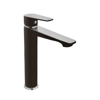 Invena Wysoka bateria umywalkowa Dokos czarna BU-19-W04-V