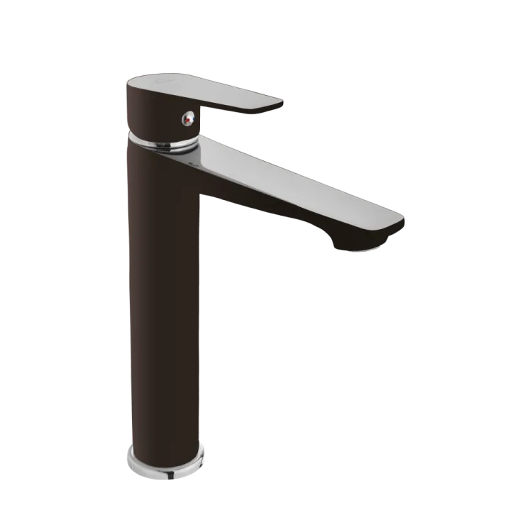 Invena Wysoka bateria umywalkowa Dokos czarna BU-19-W04-V